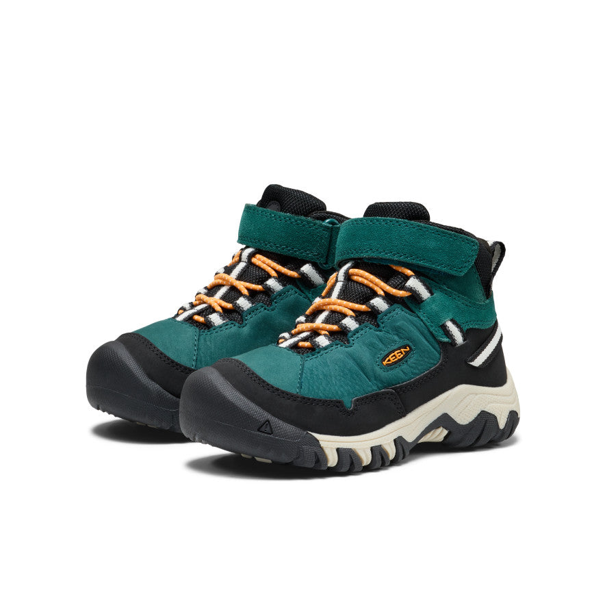 Little Kids' Targhee IV Waterproof Hiking Boot | Mediterranea/Flame Orange - Image 2