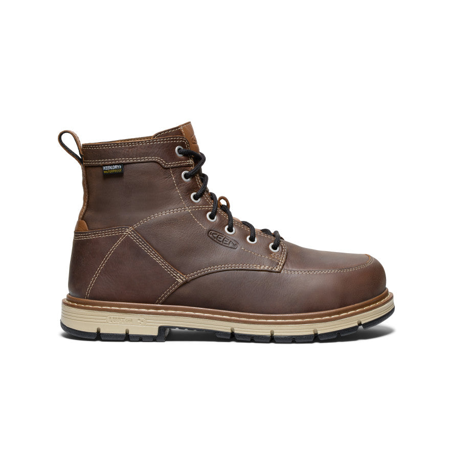 Men's San Jose 6 Waterproof 90° Heel Boot (Aluminum Toe) | Bison/Black