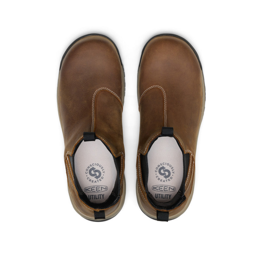 Men's Evanston Chelsea Waterproof Work Boot (Carbon Toe) | Bison/Black - Image 4