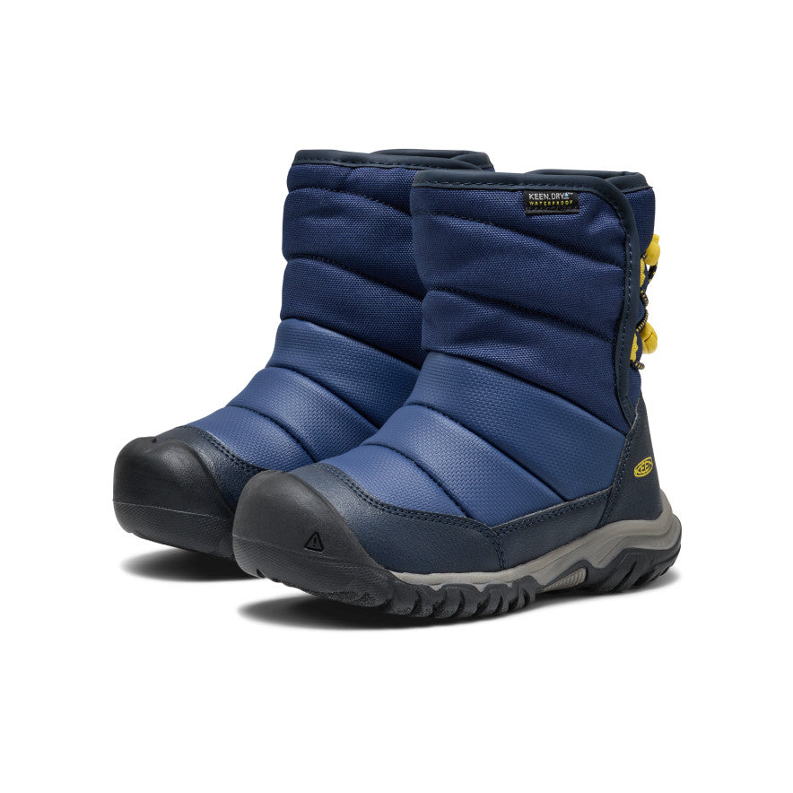 Little Kids' Puffrider Waterproof Winter Boot | Naval Academy/Mango Mint - Image 2
