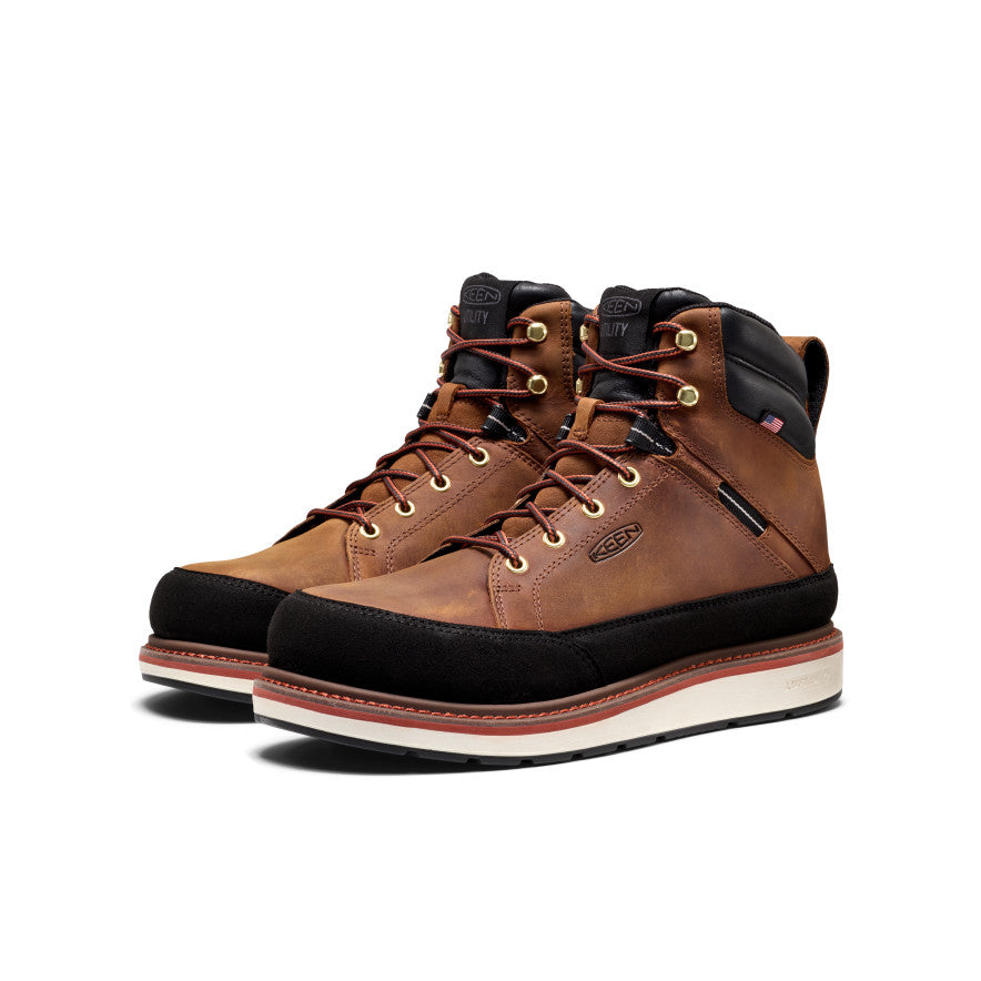 Men's Liberty Racer 6 Waterproof Work Boot (Carbon Toe) | Bison/Black - Image 2