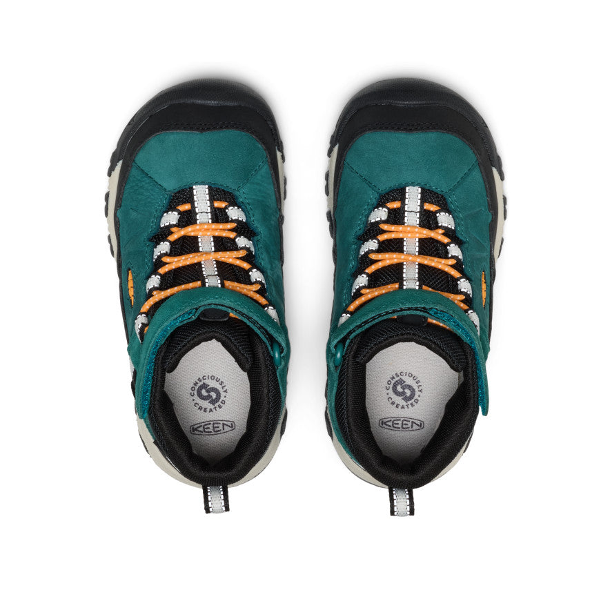 Little Kids' Targhee IV Waterproof Hiking Boot | Mediterranea/Flame Orange - Image 4