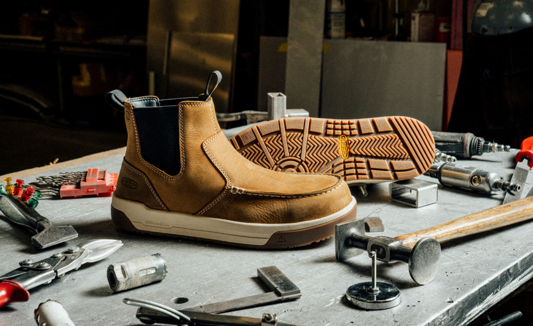 Men's Gibson Chelsea Work Boot (Carbon Toe) | Belgian/Gum - Image 7