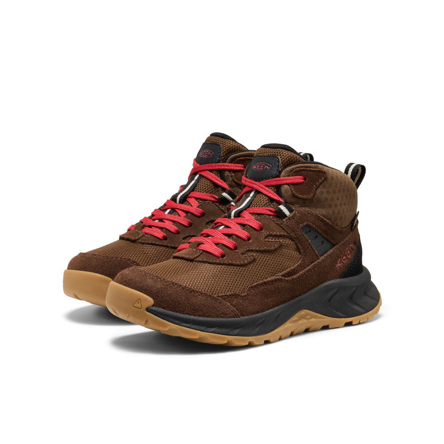 Big Kids' Hightrail Waterproof Hiking Boot | Dark Earth/Garnet - Image 2