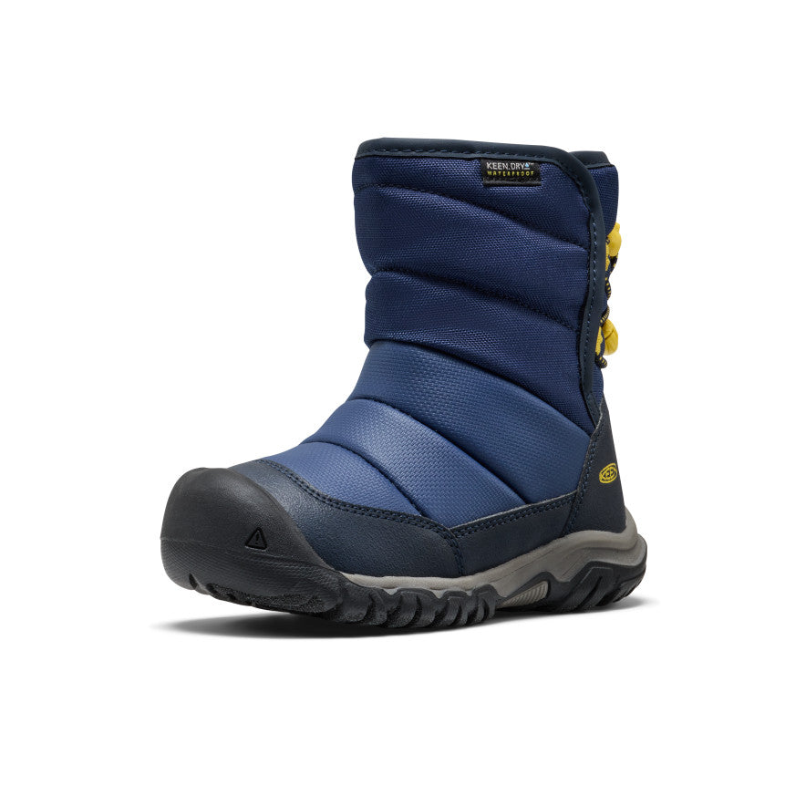 Little Kids' Puffrider Waterproof Winter Boot | Naval Academy/Mango Mint - Image 3